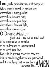 Prayer attributed to Saint Francis of Assisi