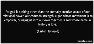 Carter Heyward quote on God as Love