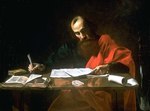 Saint Paul Writing His Epistles (1620 Valentin de Boulogne)