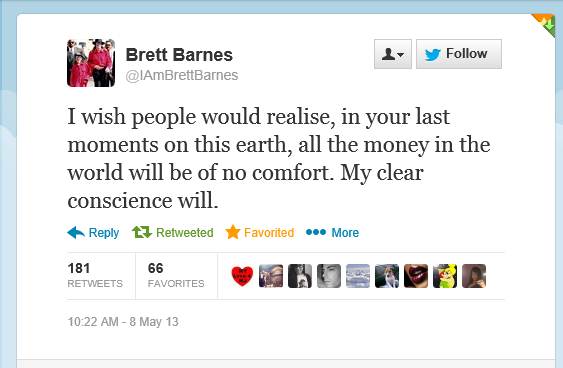 Brett Barnes Tweet on Wade Robson Lies