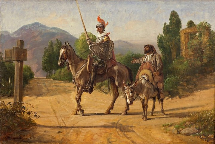 Don Quichot en Sancho Panza op een kruispunt (Wilhelm Marstrand, 1847) (Wikipedia)